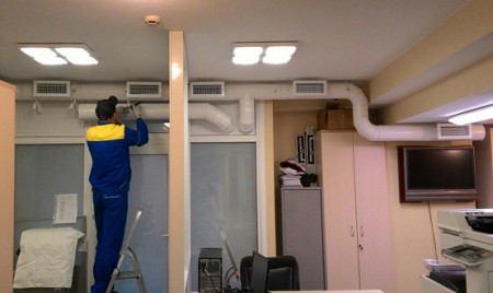 монтаж систем вентиляции офиса 