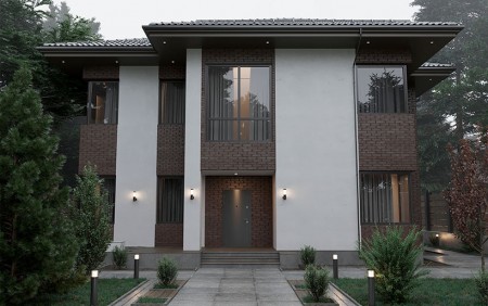 СОВРЕМЕННЫЙ КОТТЕДЖ 220 м2. Строительство домов в современном стиле. 