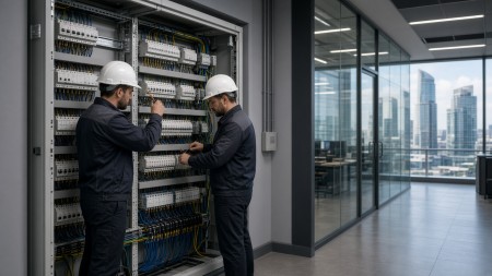 Монтаж систем электроснабжения административного здания